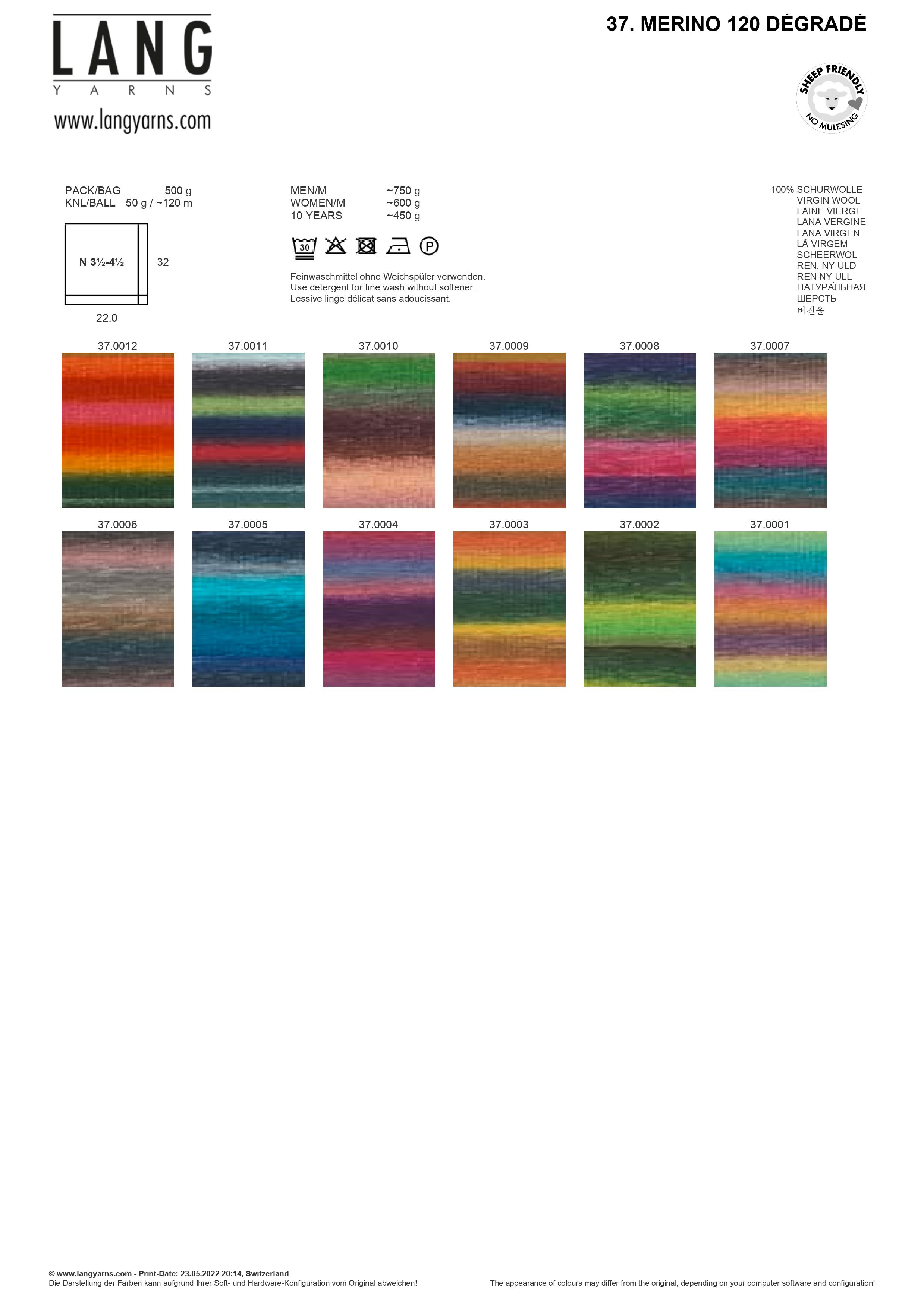 Lang Yarns Merino 120 Dégradé superwash