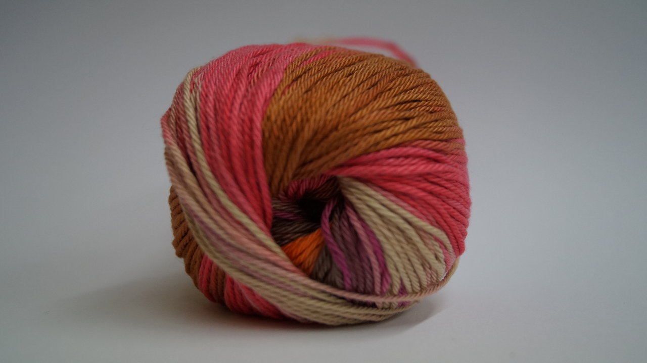 Bombay: Farbe 2018 vulkan print  Orange-Braun-Beige-Korallen- 50g