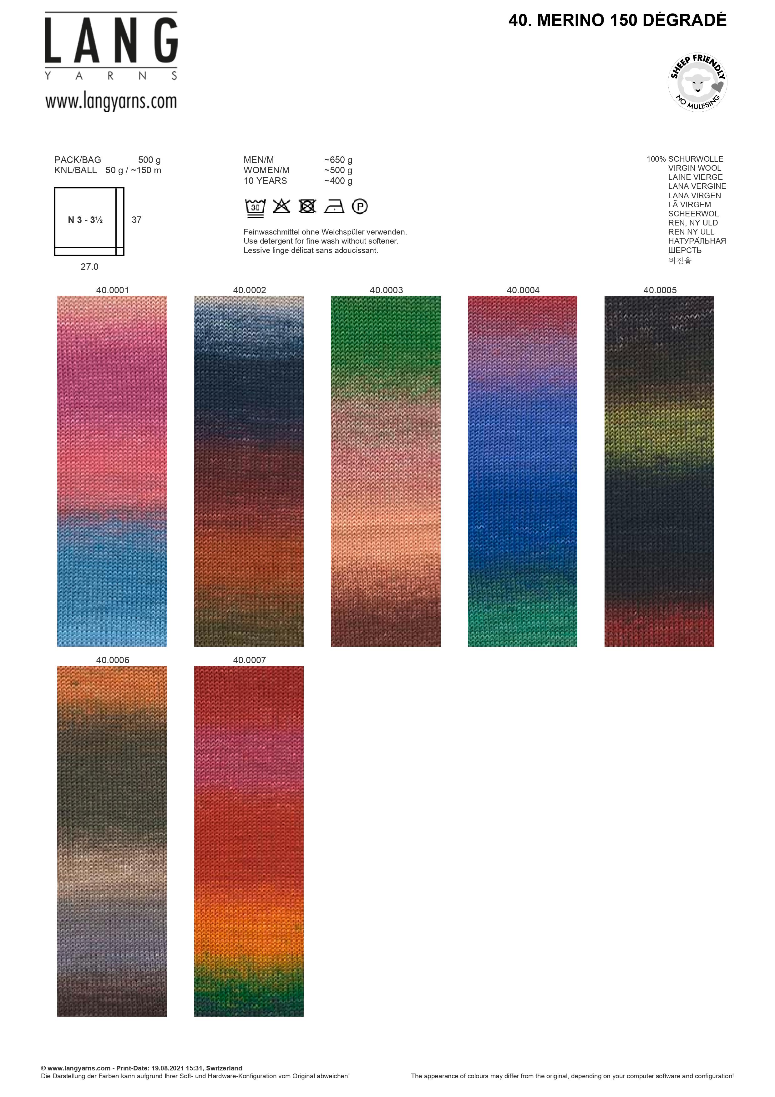 Lang Yarns Merino 150 Dégradé superwash