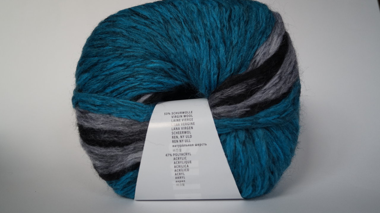 Cruz: Farbe 0079 schwarz mit türkis - 100g