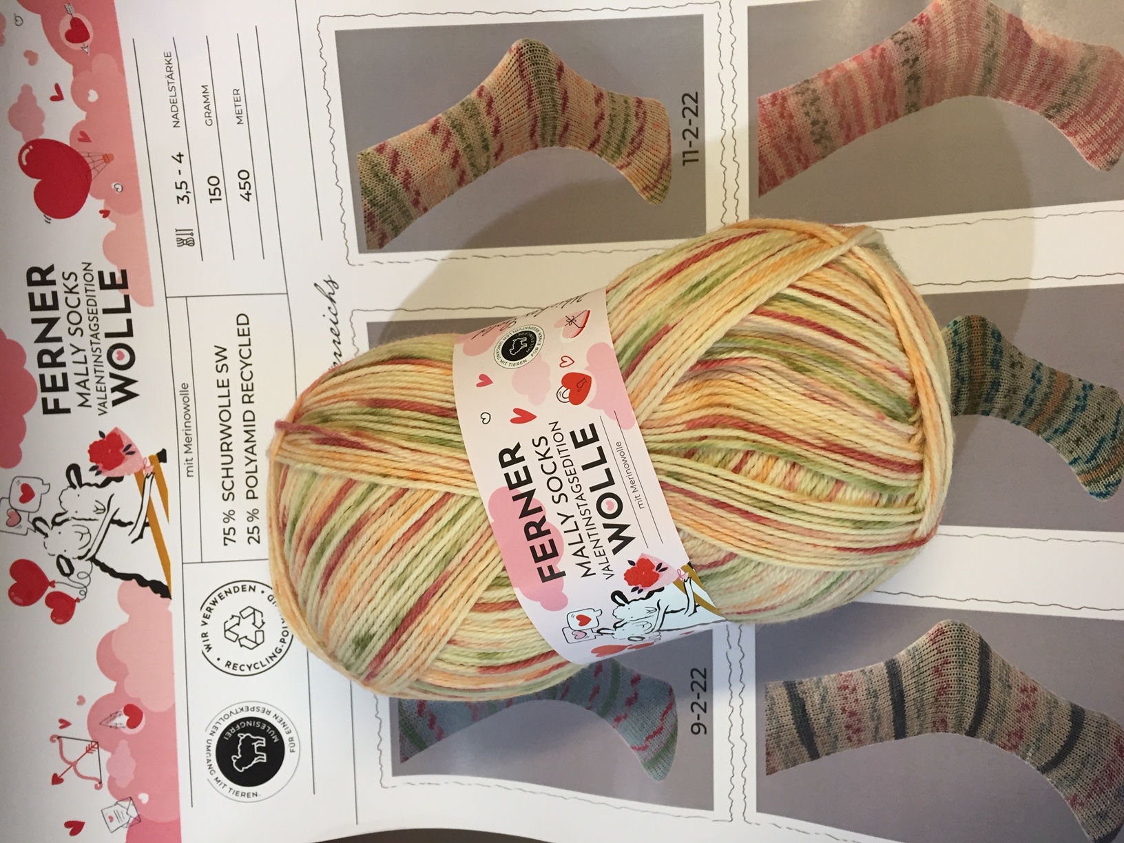 Lungauer Sockenwolle Mally Socks Valentinstag