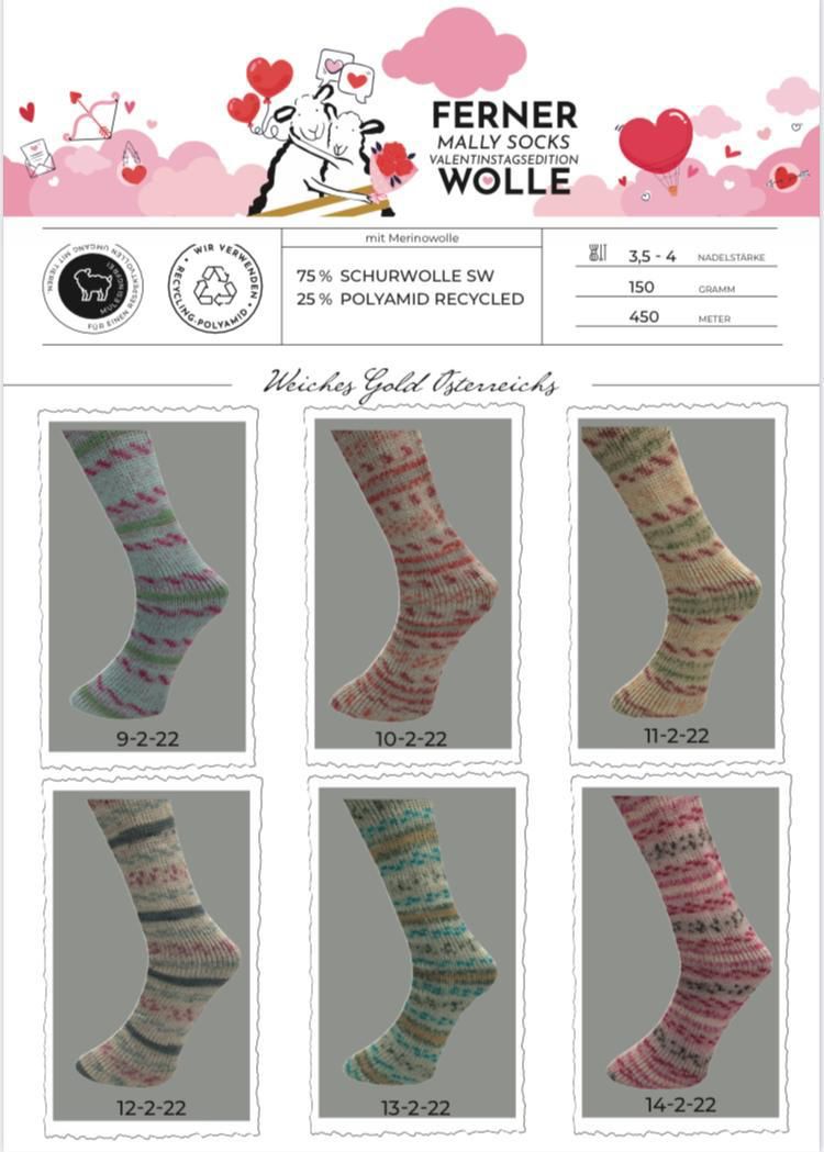 Lungauer Sockenwolle Mally Socks Valentinstag