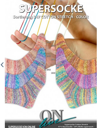 Online Supersocke 100 Sort.347 Cotton-Stretch-Color