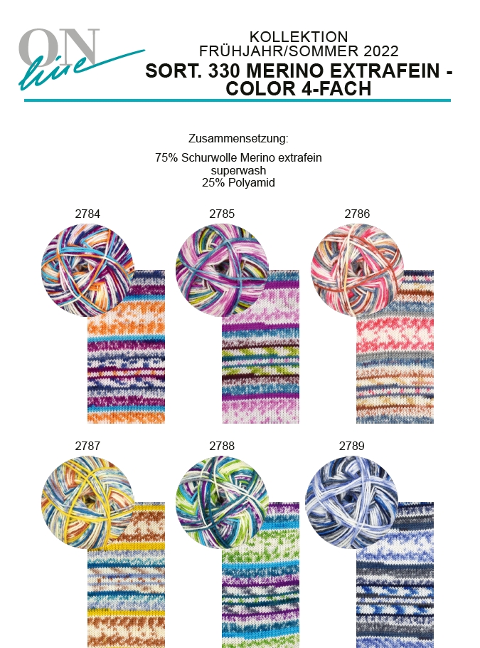 ONline Supersocke 4fach Merino Extrafein Color Sort 330